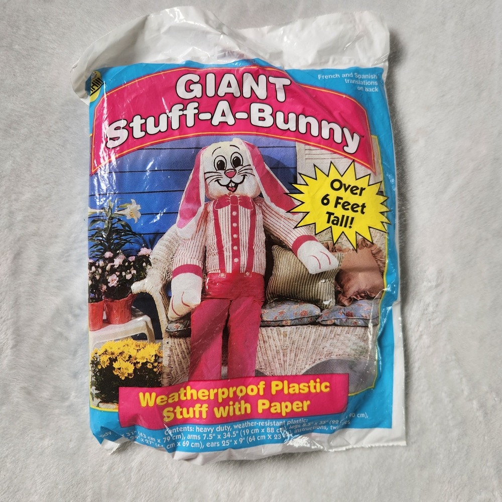 Vintage Sunhill‎ Giant Stuff A Bunny 6 Ft Tall Easter Yard Decor